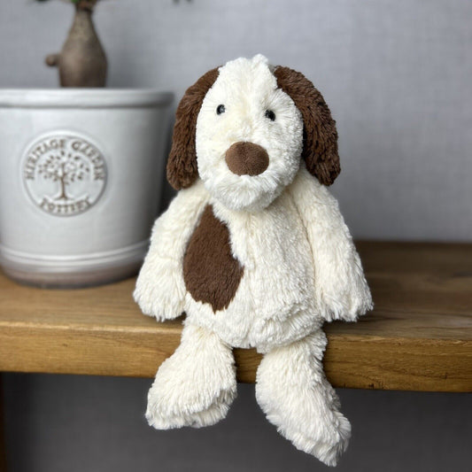 Jellycat - Bashful Mutt - Soft Cream & Brown Patch Puppy Dog - Medium