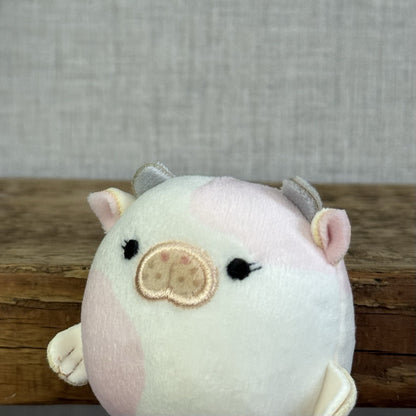 Squishmallow White/Pink Malia Mini Squishville Sea Cow Plush Squishy 2"  Cow 