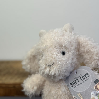Jellycat Little Goat - Small Curly Hair Goat Beige Small Farm Animal NWOT 7"