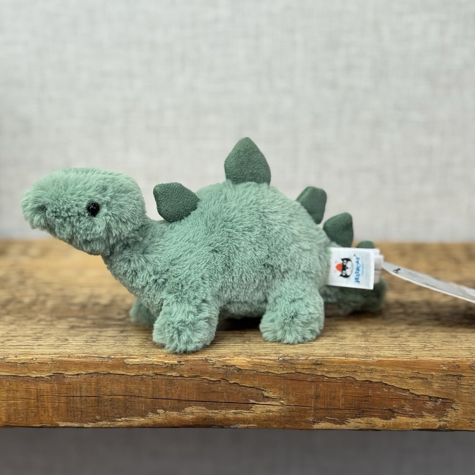 Jellycat Mini Fossily Stegosaurus - Tiny Dinosaur Beanie Plush Mini Dino 6" (#2)
