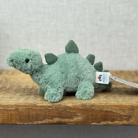 Jellycat Mini Fossily Stegosaurus - Tiny Dinosaur Beanie Plush Mini Dino 6" (#2)