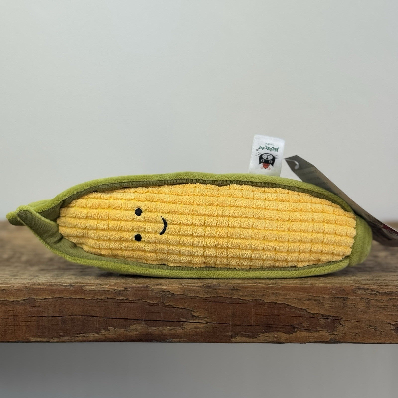 Jellycat Vivacious Veg Sweetcorn - Corn On The Cob Velour Plush Beanie 8"