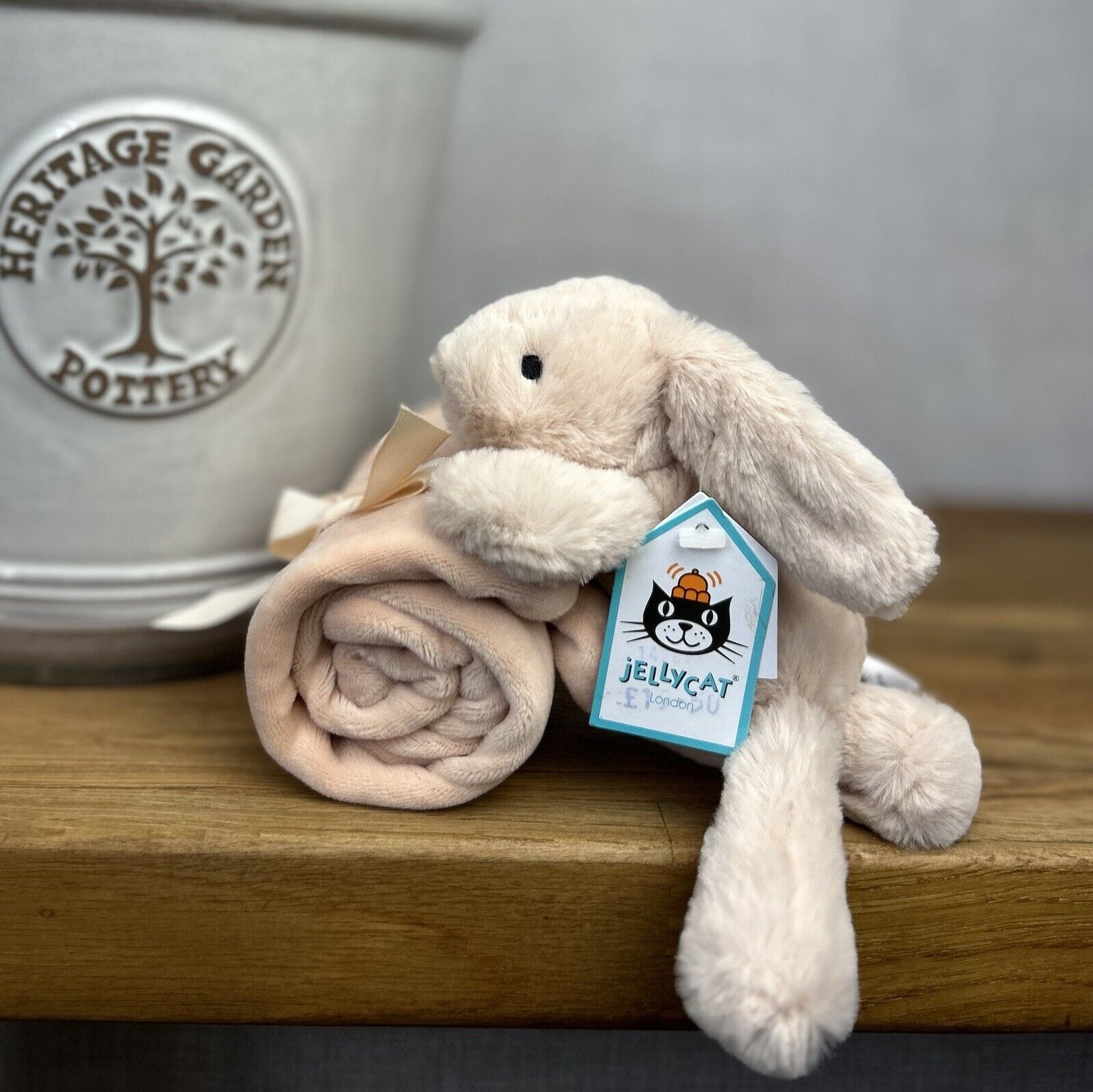 Jellycat Shooshu Bunny Soother - Tiny Smudge Soother - Beige Bunny Comforter