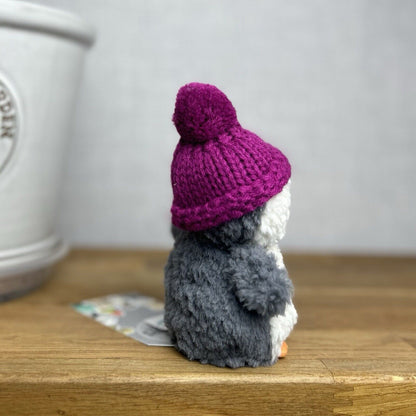 Jellycat Wee Winter Penguin -  Pink Fuchsia - Bobble Hat Penguin Tiny Plush 5”