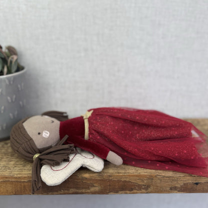 Mamas & Papas Ruby Fairy Doll - Christmas Fairy Doll Red/Gold Rag Doll Retired