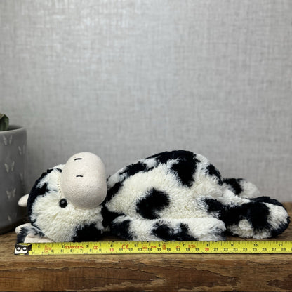 Jellycat Medium Bashful Cow Calf - Beanie Cow Spotty Black White Farm Plush 12"