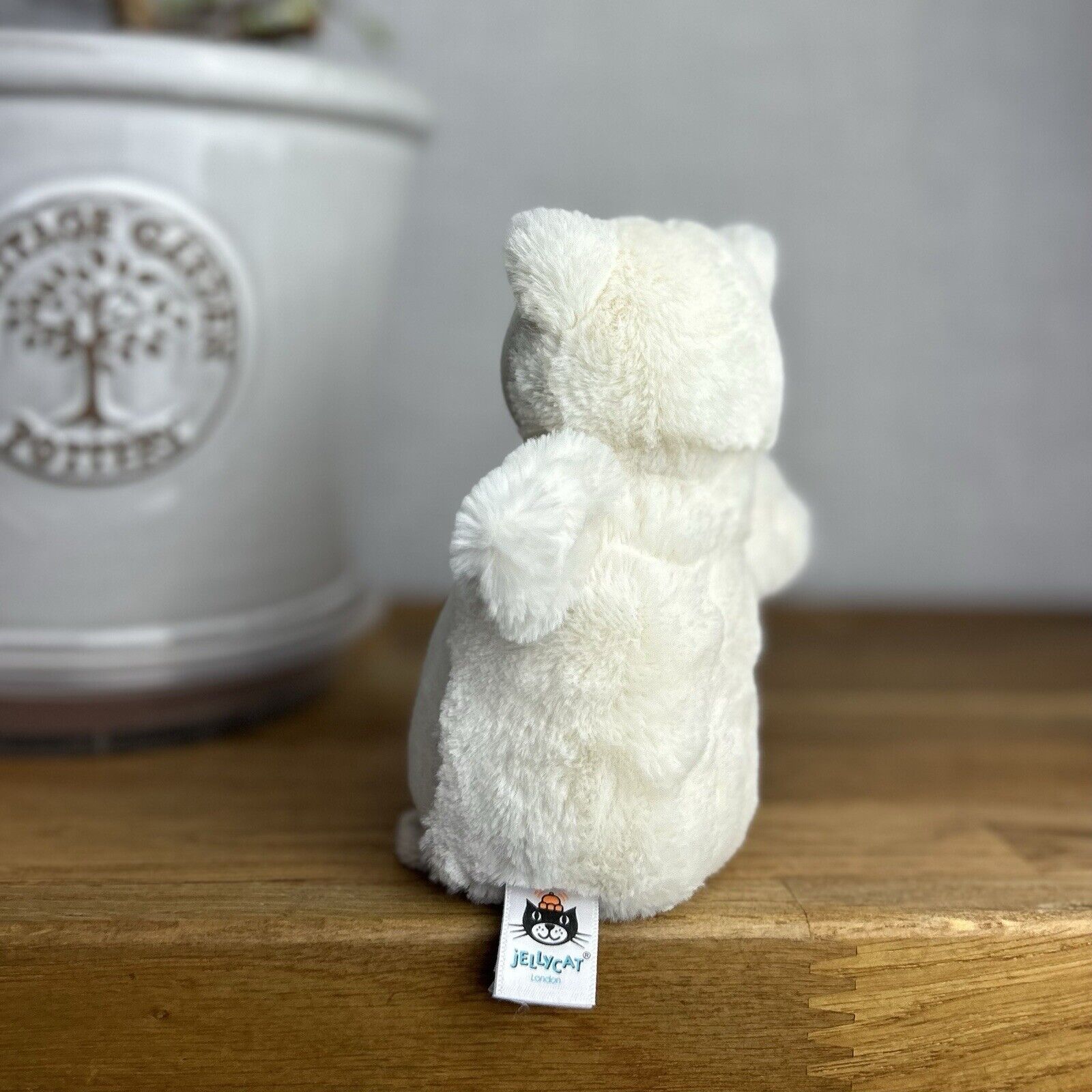 Jellycat Bashful Snowy Owl Rattle - Small Bashful White Owl Rattle - 6” Beanie