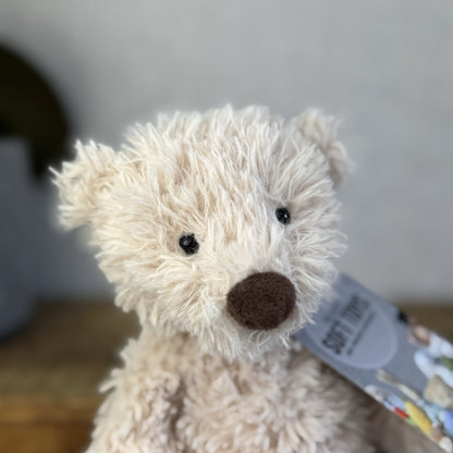 Jellycat Small Biscuit Bear - Curly Off White Small Beanie Bear Rare Retired 7"