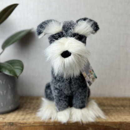 Jellycat Lawrence Schanuzer - Grey Sitting Fluffy Schnauzer Dog Beanie Soft Toy