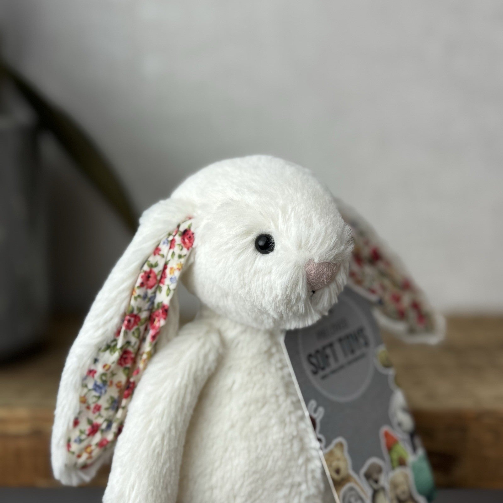 Jellycat Small Bashful Cream Blossom - Cream Bunny Floral Ears & Feet 8”