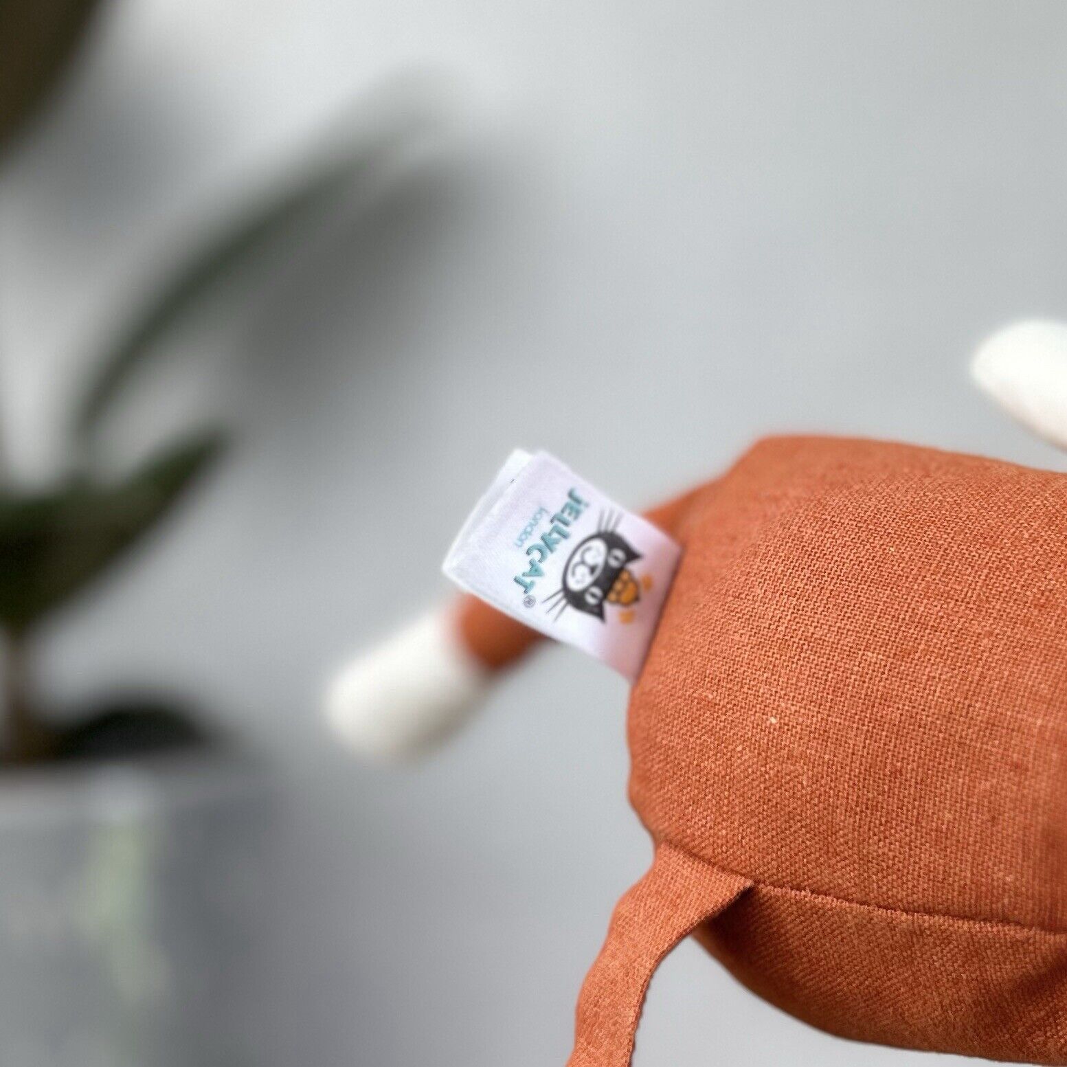 Jellycat Skandoodle Fox - Linen Fox Soft Toy Beanie Botton - Scandi Style 14"