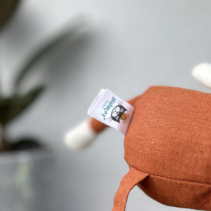 Jellycat Skandoodle Fox - Linen Fox Soft Toy Beanie Botton - Scandi Style 14"
