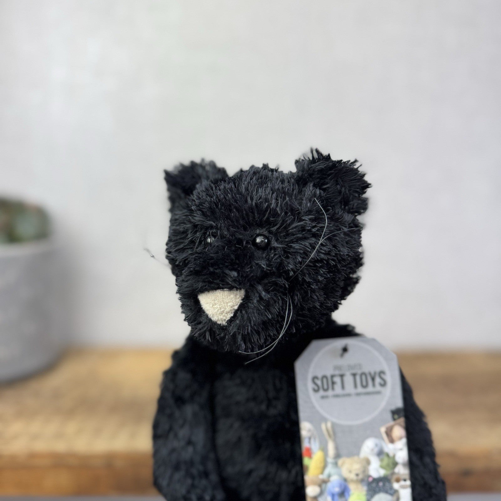 Jellycat Tumbler Cat  - Black Scruffy Bunglie Style Kitten Beanie Plush 10” NWOT