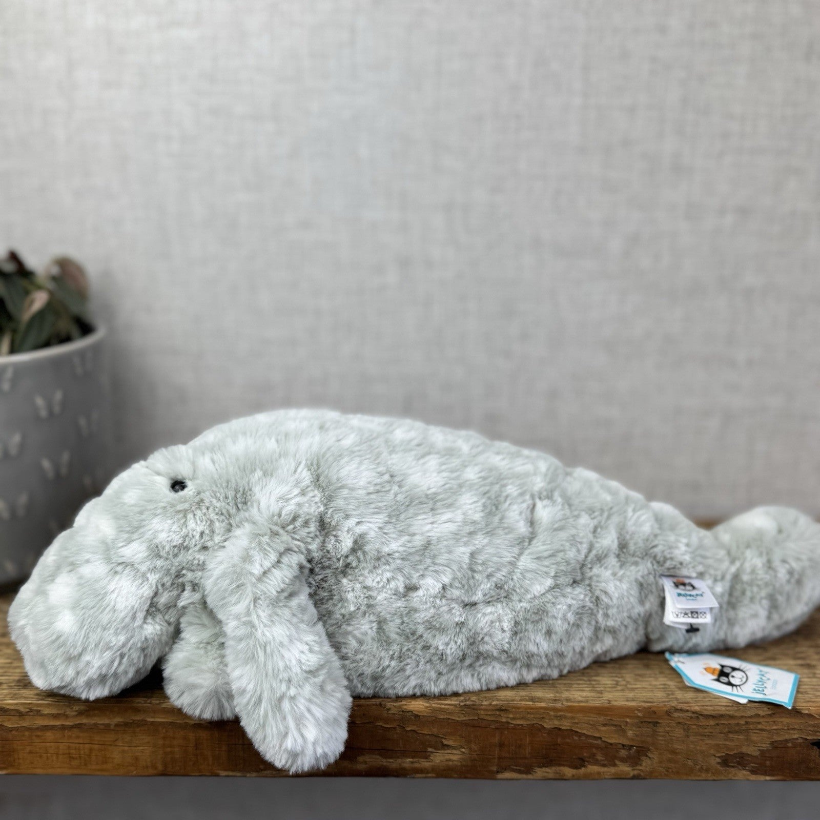 Jellycat Little Billow Manatee - New With Tags Detached Little Grey Spotty Rare