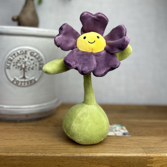 Jellycat Pansy Flowerette - Pansy Jellycat Flower - Purple Flower Soft Plush 8”