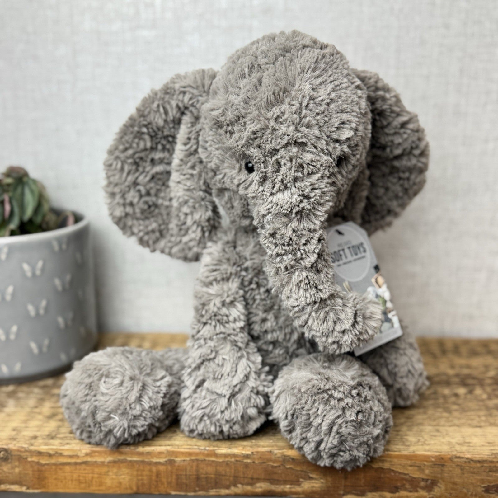 Jellycat Medium Mumble Elephant - Medium Dark Grey Jellycat Elephant 14"