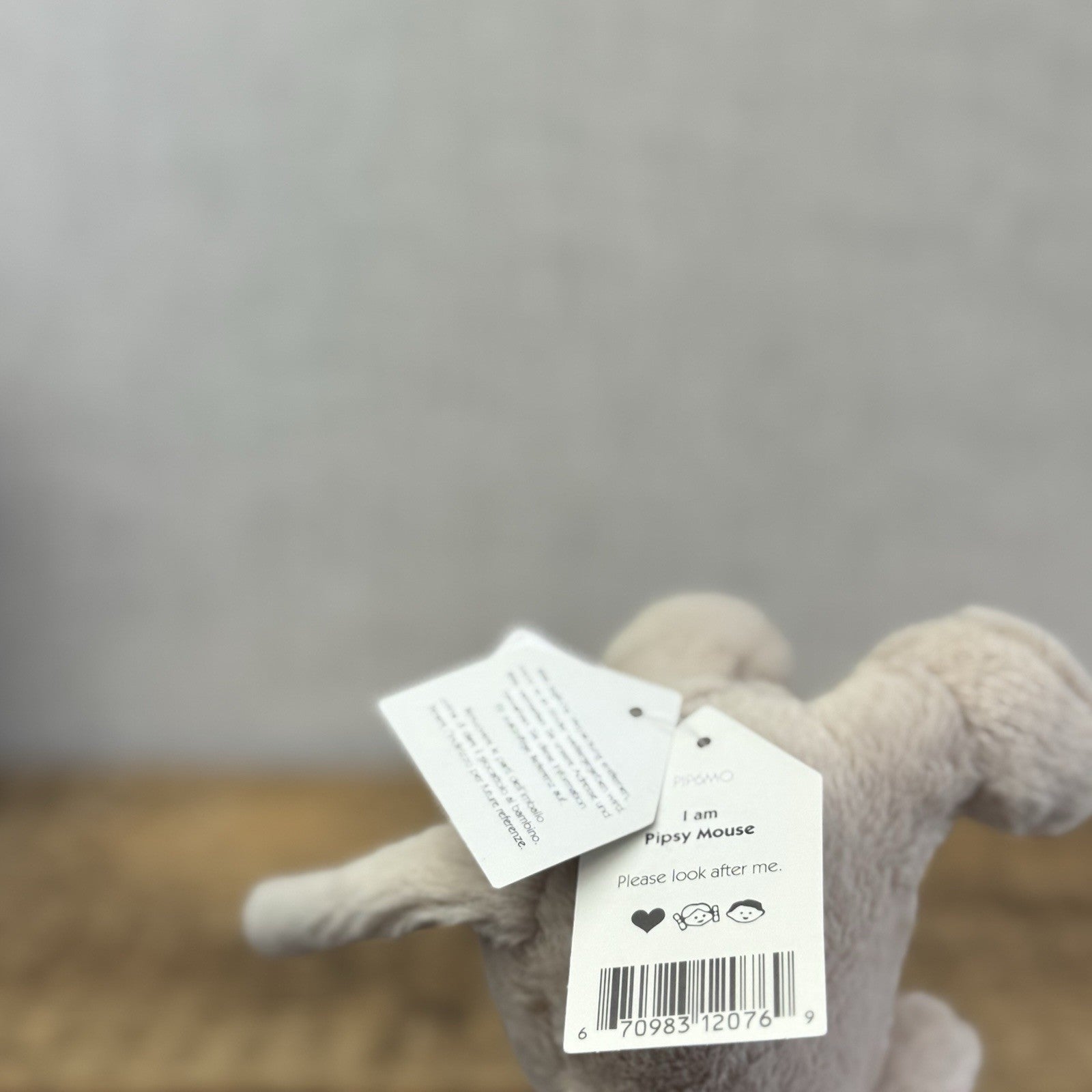 Jellycat Pipsy Mouse New With Tags Beige Small Beanie Plush Mouse Retired 5”