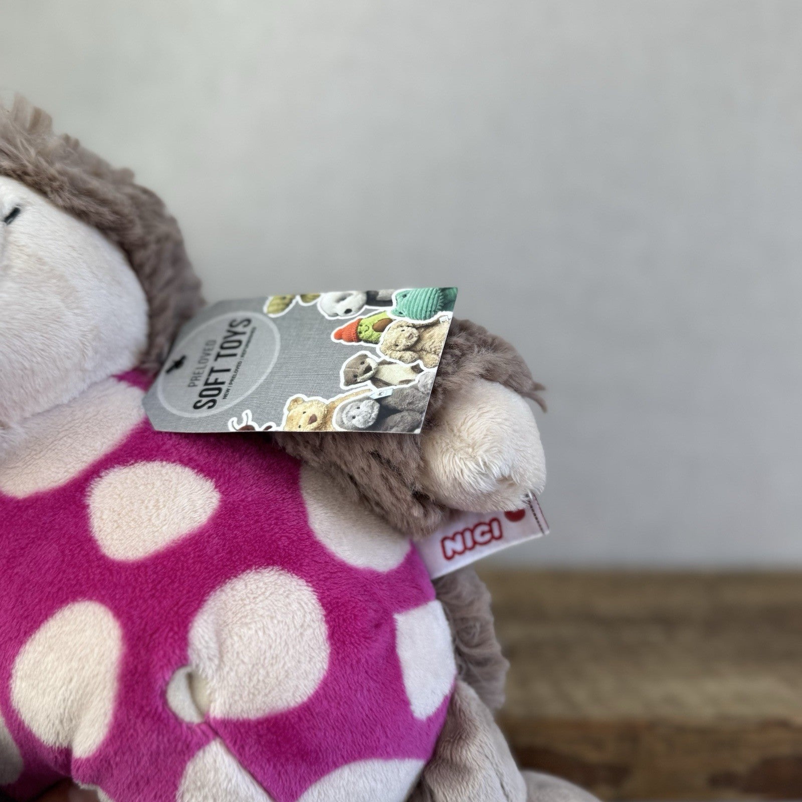 Nici Forest Friends Harriet Hedgehog - Fluffy Hedgehog Beanie With Pink Tummy