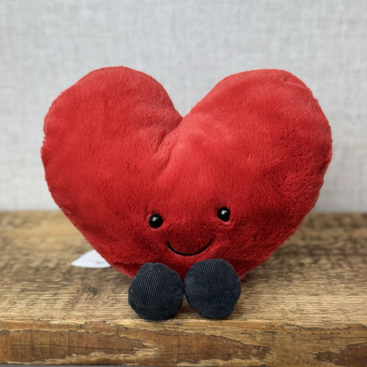 Jellycat Amuseable Red Heart - Larger Heart Beanie Plush Valentine 8" New