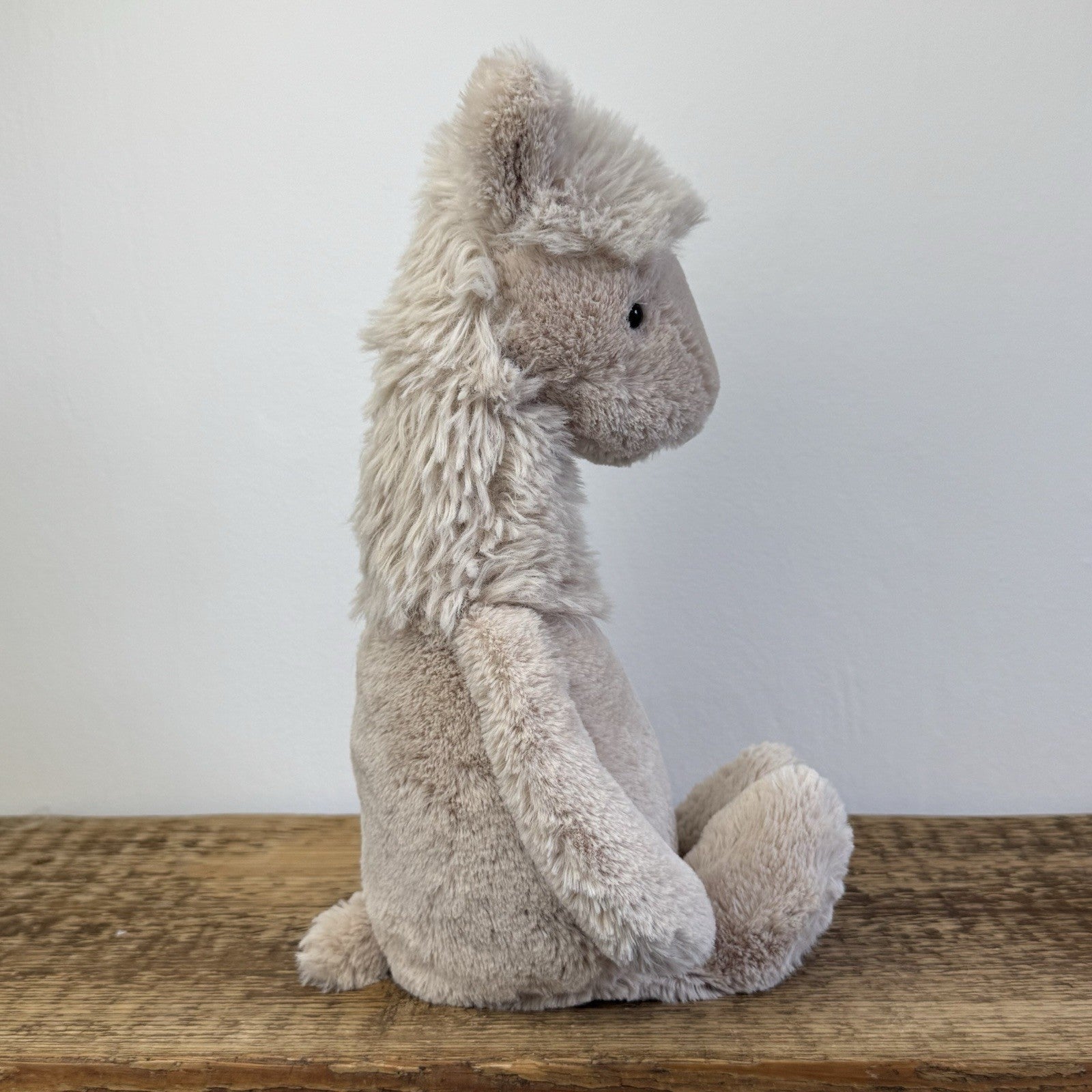 Jellycat Medium Bashful Llama Soft Toy Plush - Rare & Retired Beige Seated 12"