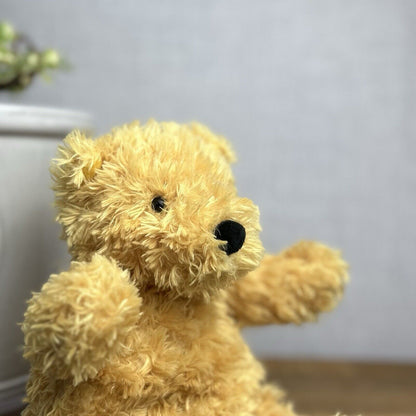 Jellycat Small Toastie Bear - Small Golden Bear - Arms Up - Curly Fur Bear  9”