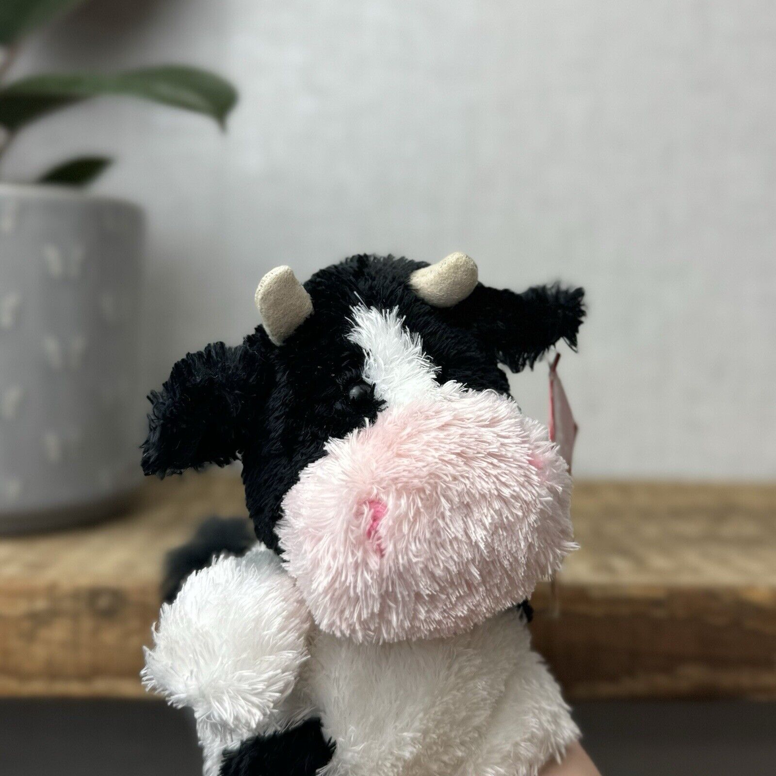 Russ Berrie Luvvies - Fred The Cow Beanie - Pudding Cow Soft Toy Tiny 4”