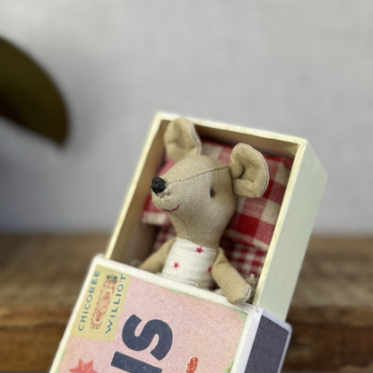 Maileg Retired Big Sister Mouse In Matchbox 2013 - Painted Nose, Red Mouth Rare