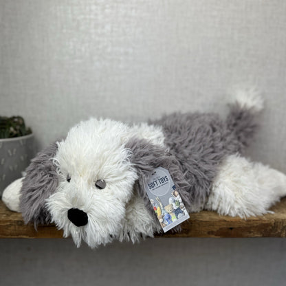 Jellycat Floofie Sheepdog - Large Shaggy Sheepdog Soft Toy Beanie Plush 19"