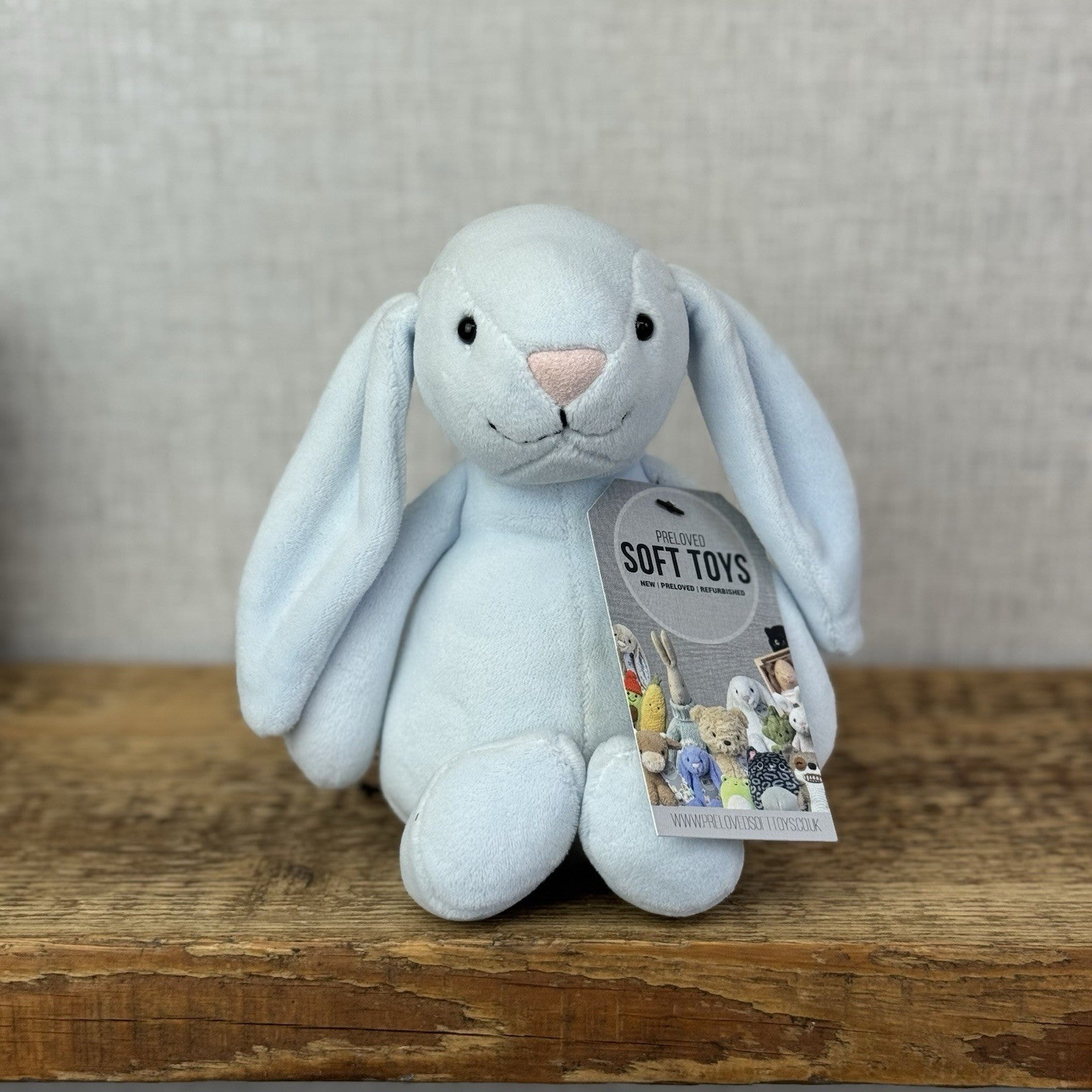 Jellycat My First Bunny Blue - Baby Soft Baby Rabbit Toy Velour Beanie Beige 8”