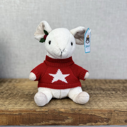 Jellycat Merry Mouse With Jumper - Christmas Soft Toy Retired New With Tags 8"