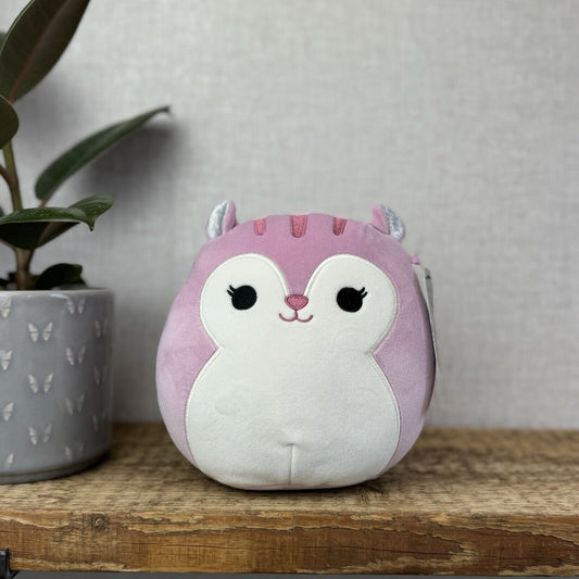Squishmallow Allina The Squirrel - Pink Squirrel Soft Plush Fluffy Tail - 7.5”