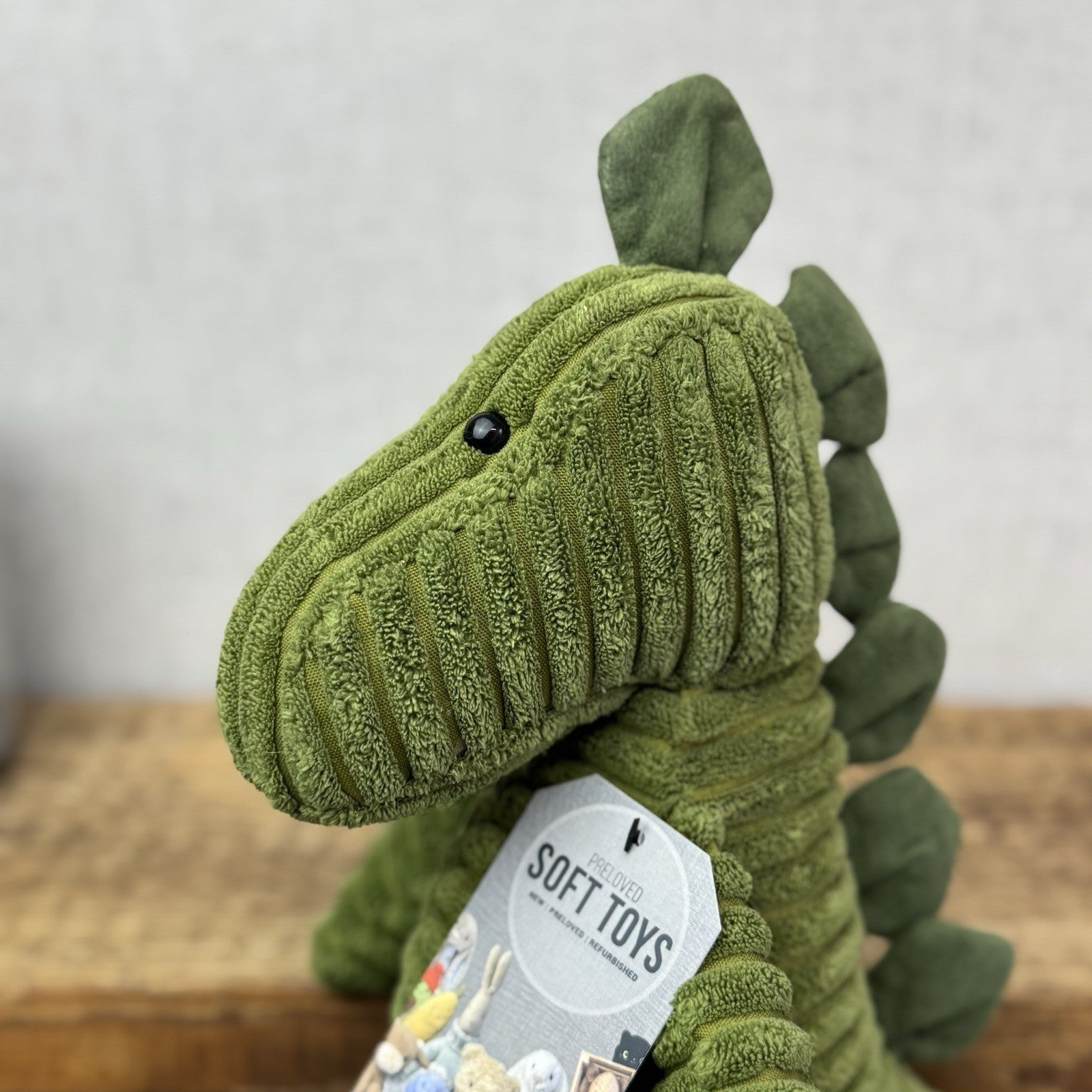 Jellycat Medium Cordy Roy Green Dinosuar - Olive Green Dino Beanie Plush 14"