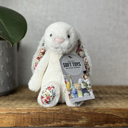 Jellycat Small Bashful Cream Blossom - Cream Bunny Floral Ears & Feet 8” (#2)