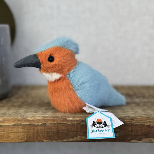 Jellycat Birdling Kingfisher - Small Fluffy Beanie Bird Plush Pocket Pal Tags 5"