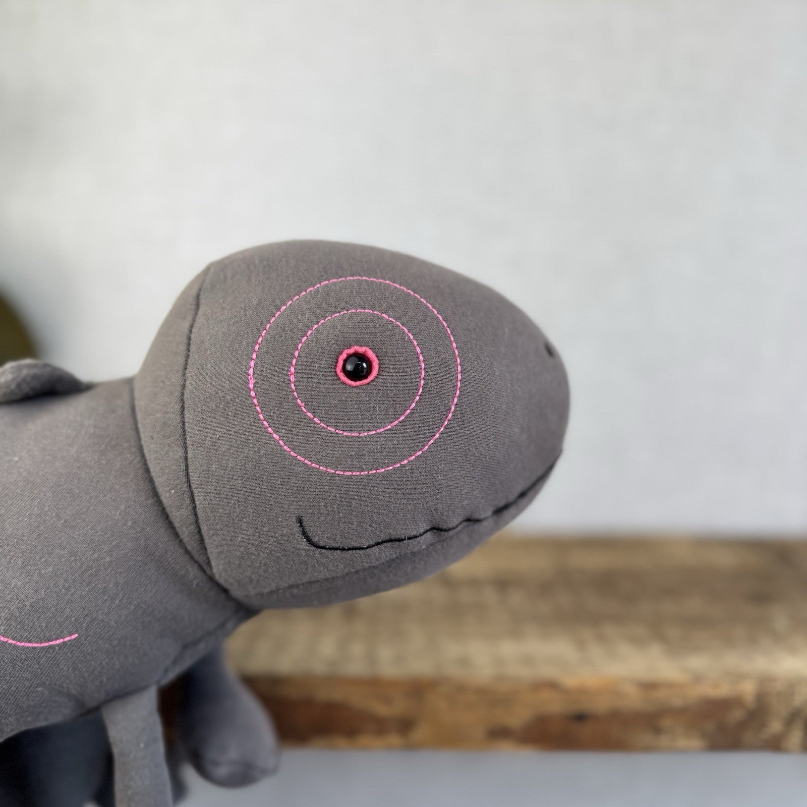 Jellycat Zaggy Chameleon - Green Chameleon Soft Toy Beanie Large Grey/Pink 19”