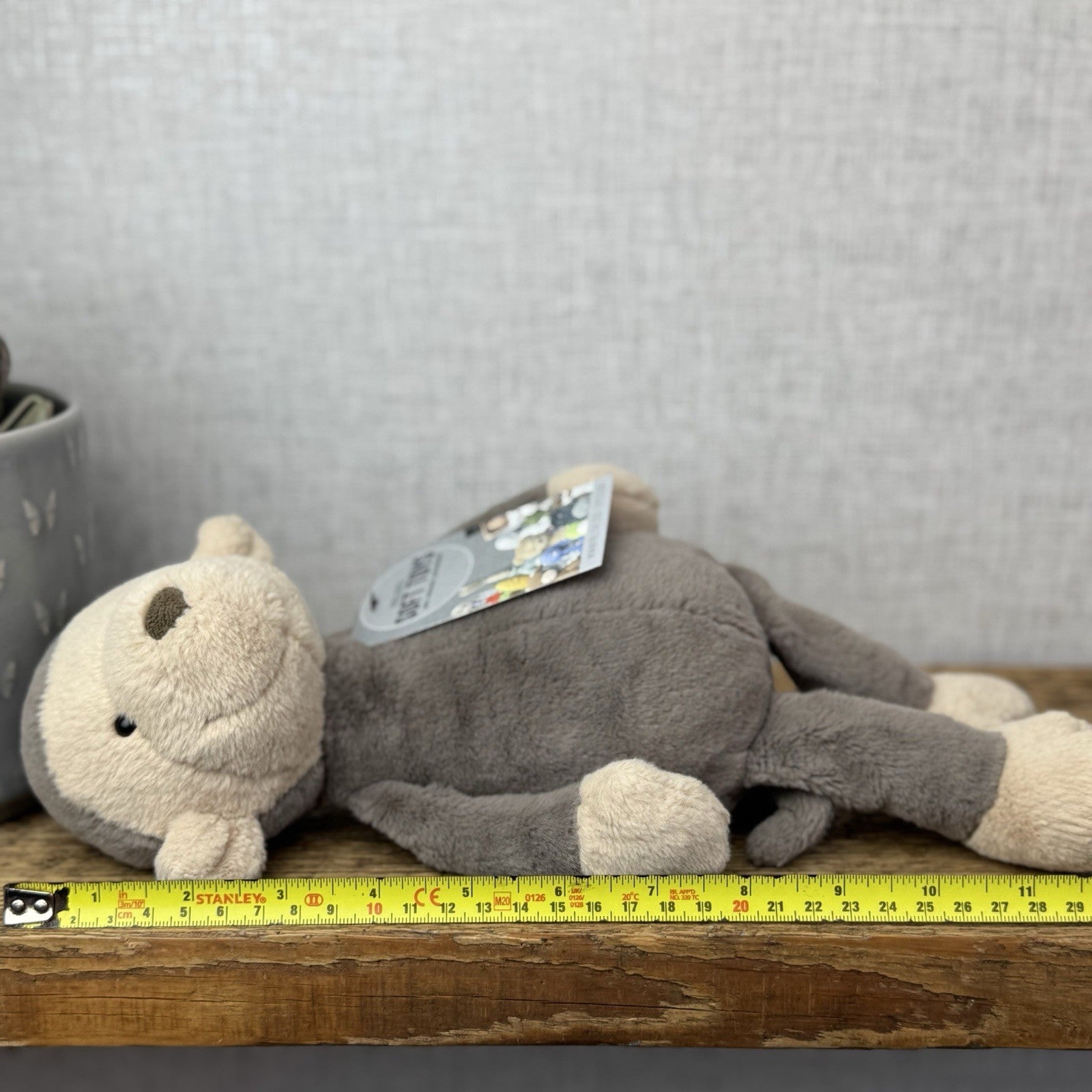 Jellycat Hushbie Monkey - Light Brown Retired Monkey Soft Toy Beanie 12"