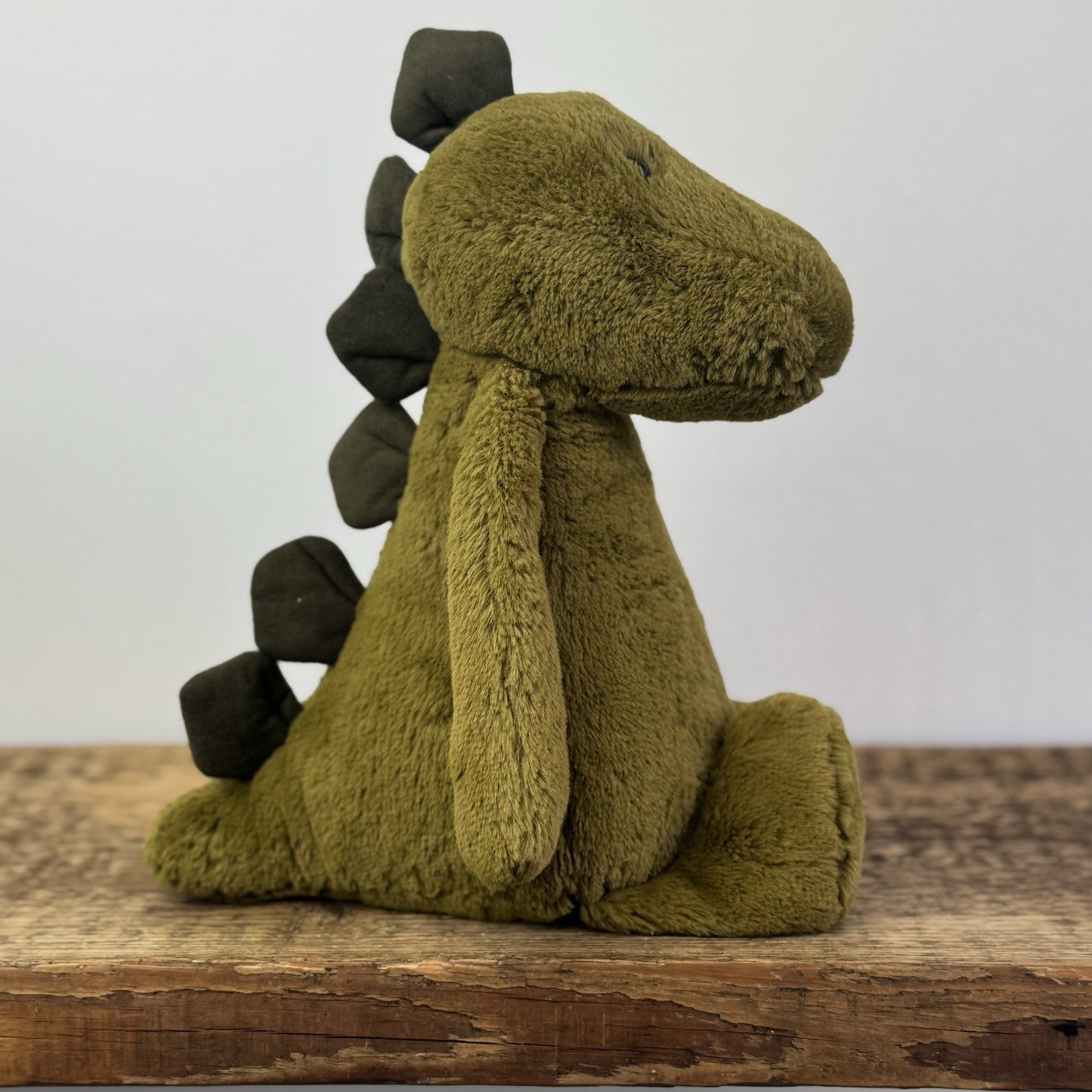 Jellycat Medium Bashful Dinosaur - Dark Green Beanie Dino Retired Rare 12”