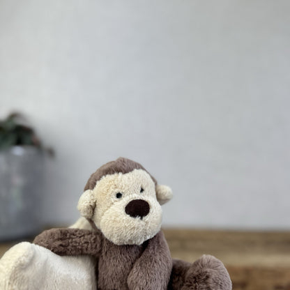 Jellycat Bashful Monkey Musical Pull - Brown Monkey Stars Lullaby Retired Rare