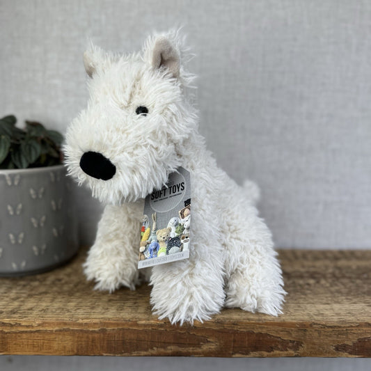 Jellycat Munro - Munro White Scottie Dog Soft Toy Beanie Retired 12”
