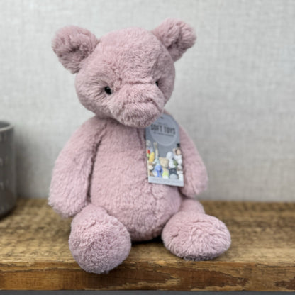 Jellycat Retired Puffles Piglet - Super Soft Pink Pig Beanie Retired 12"