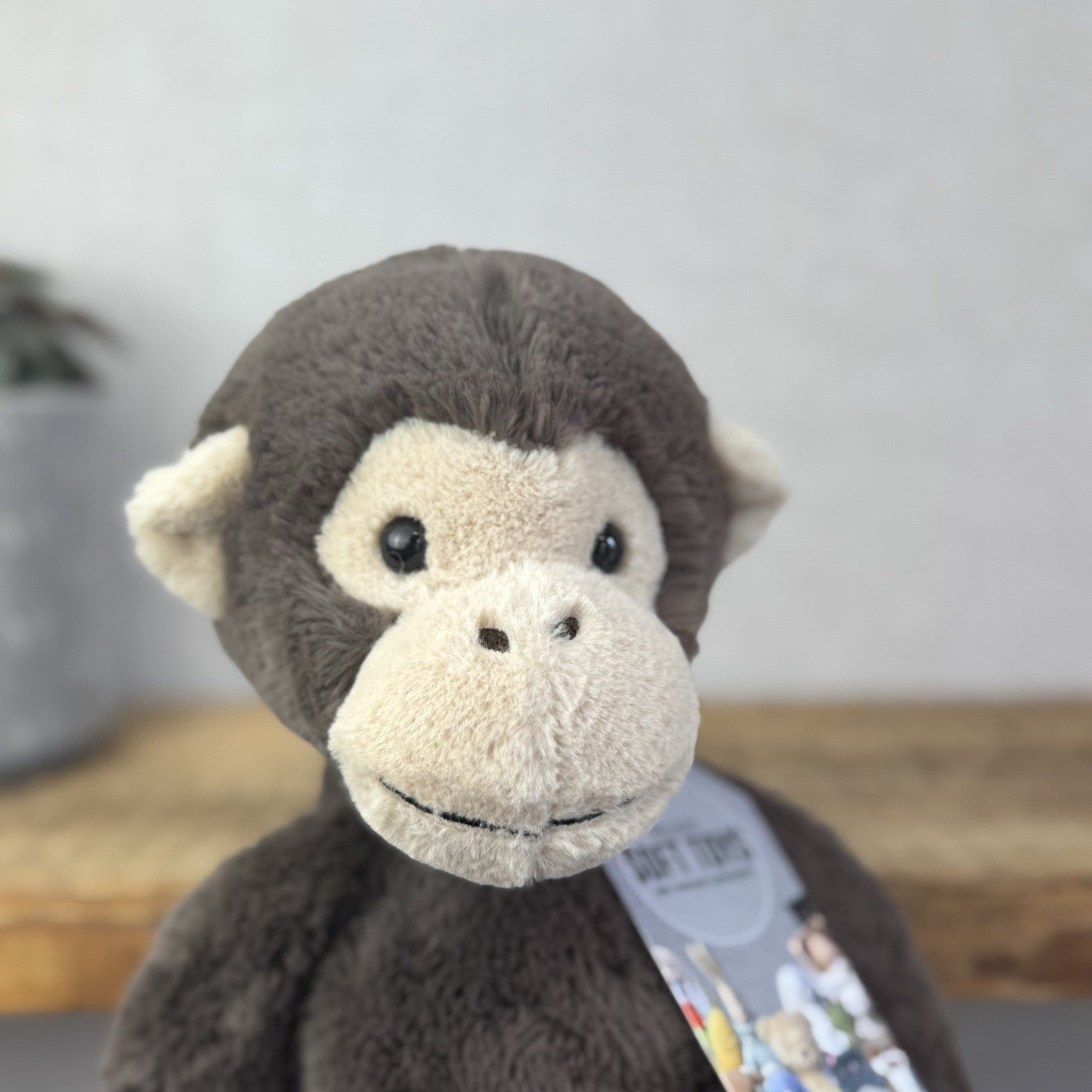 Jellycat Pandy Chimpanzee - Dark Grey Monkey Beanie Plush Retired 15"
