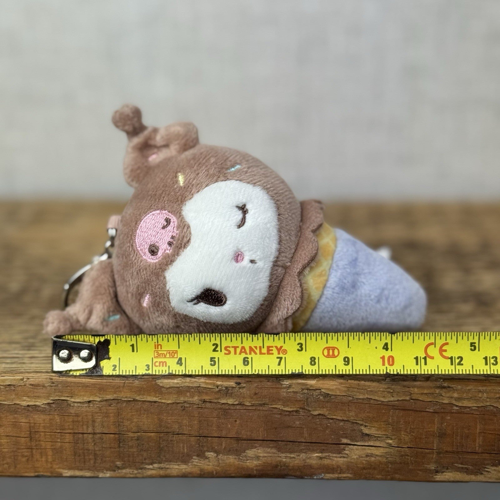 Gund Sanrio Hello Kitty And Friends Keyring Plush - Kuromi Ice Cream Brown