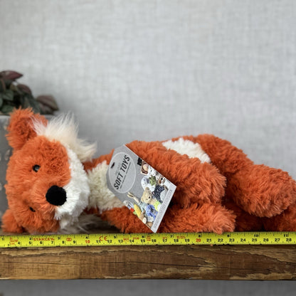 Jellycat Crumble Fox Orange Soft Plush Toy - Textured Red Fox Beanie Plush 12"