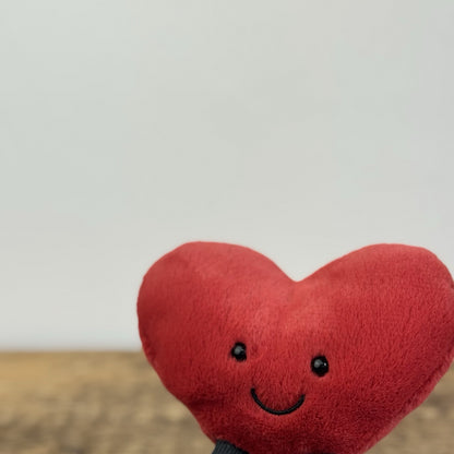 Jellycat Amuseable Red Heart Small Beanie Heart Soft Toy  - New With Tags