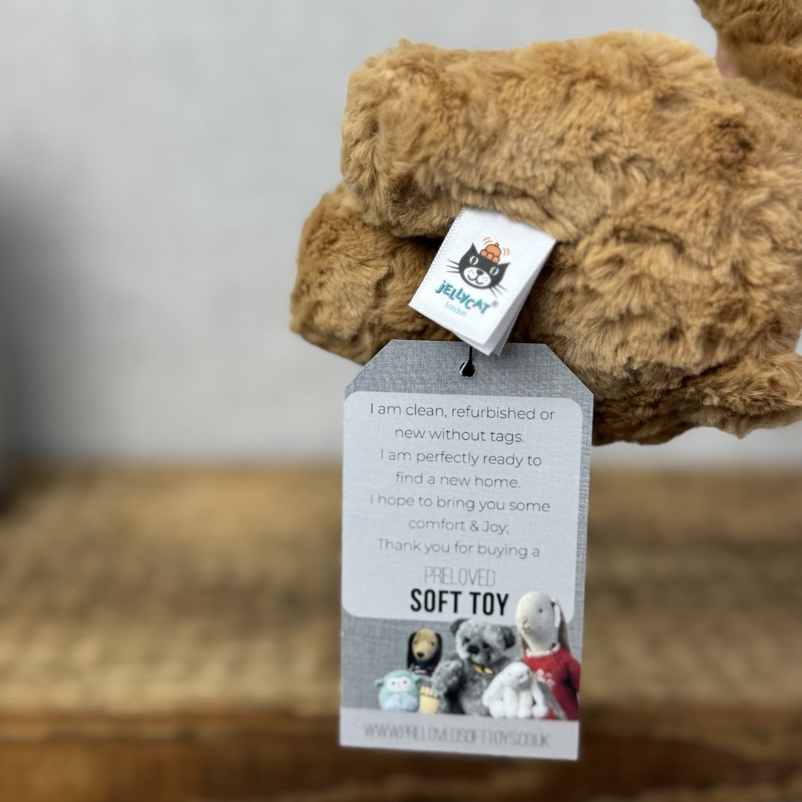 Jellycat Tiny Bartholemew Bear - Tiny Bear Jellycat Beanie Light Brown 7"