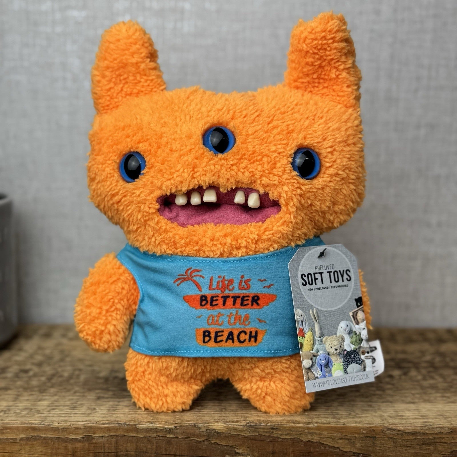 Fuggler Vacey Vibes Reek-O Orange Funny Ugly Monster Cute Fluffy Three Eyes