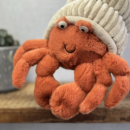 Jellycat Herman Hermit Crab - Large Crab In Shell Soft Toy Beanie Plush 12"