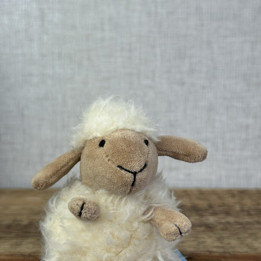 Jellycat Baby Puffball Sheep - Small Fluffy Cream Beanie Vintage With Tag 3”