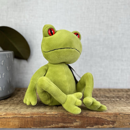 Jellycat Medium Tad Tree Frog - Retired Velour Big Red Eye Beanie Frog Plush 9"
