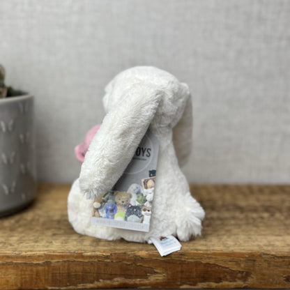 Jellycat Small Bashful Bunny Peony - Small Bunny With Pink Flower NWOT 8"